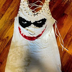 Salvage Size M Joker Rhinestone Tunic Top